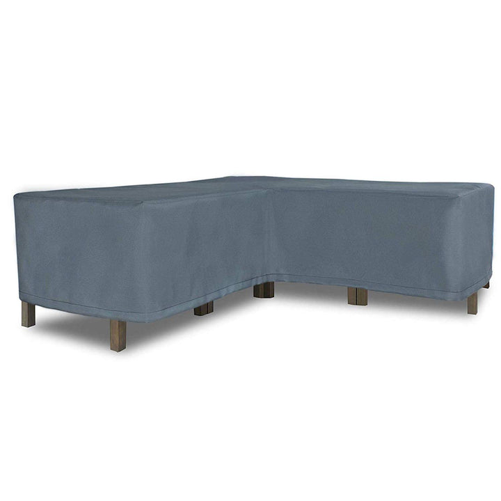 HENTEX Schutzhülle Cover Eckbank für Gartenmöbel Abdeckung L-Form, Grau, 235x235x100x70H cm 235×235×