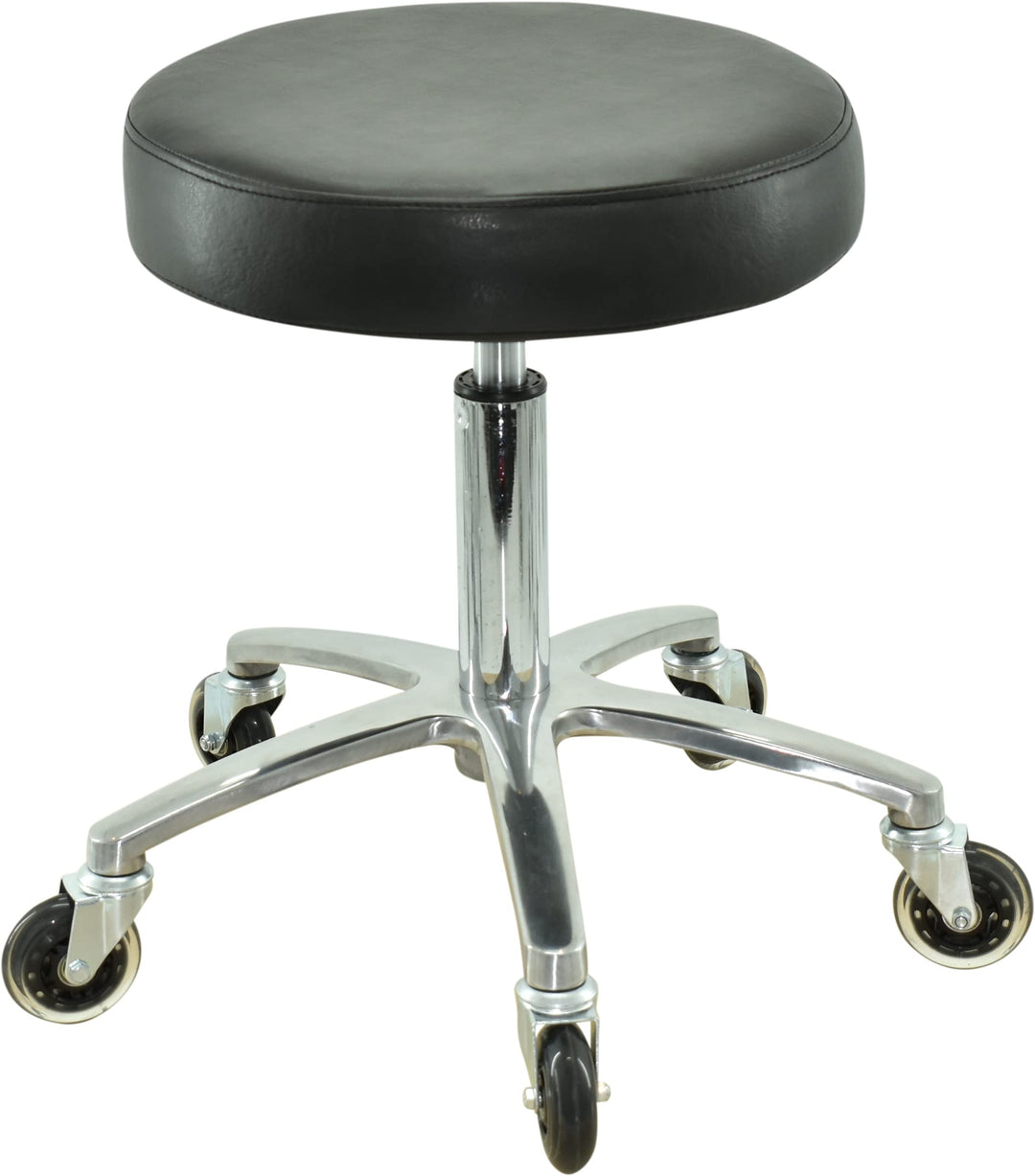 VAKON SALON - Premium Rollhocker höhenverstellbar von 50 bis 65 cm - Rundsitz- Drehhocker Arbeitshoc
