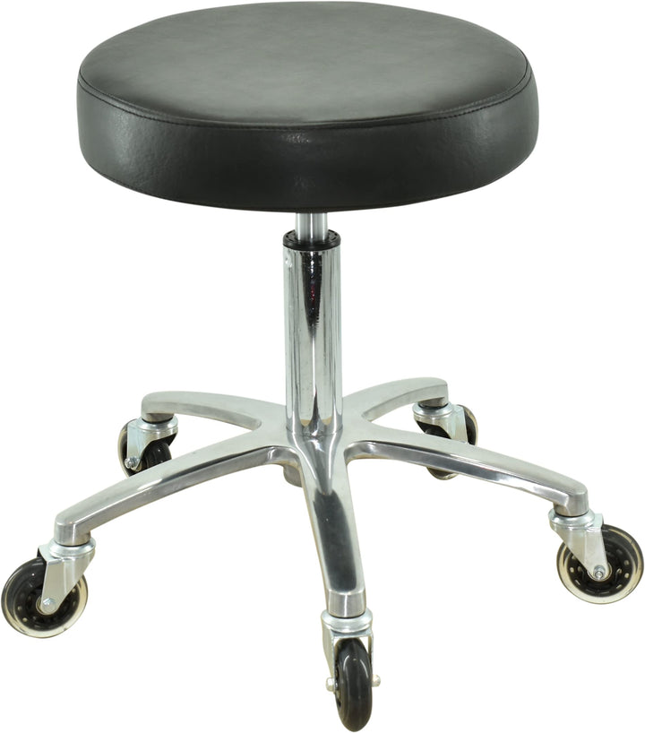 VAKON SALON - Premium Rollhocker höhenverstellbar von 50 bis 65 cm - Rundsitz- Drehhocker Arbeitshoc