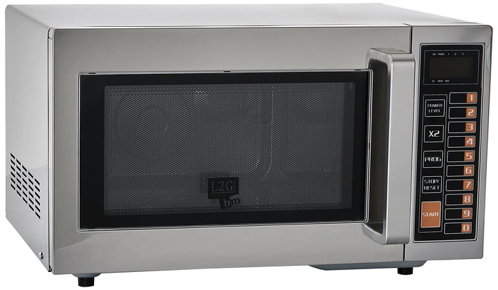 SARO Mikrowelle für Gastronomie – 25 L – 1000 W – Edelstahl – Keramikboden – 3 Leistungsstufen – 20