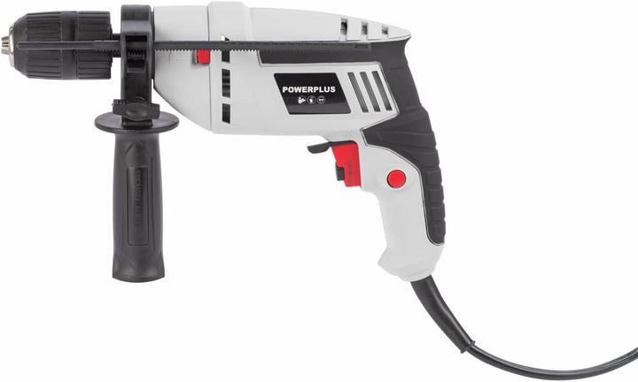 Powerplus Elektro-Schlagbohrmaschine POWC10200-2 in 1: (Schlag-) Bohren, 600 W Bohrmaschine, Links-R