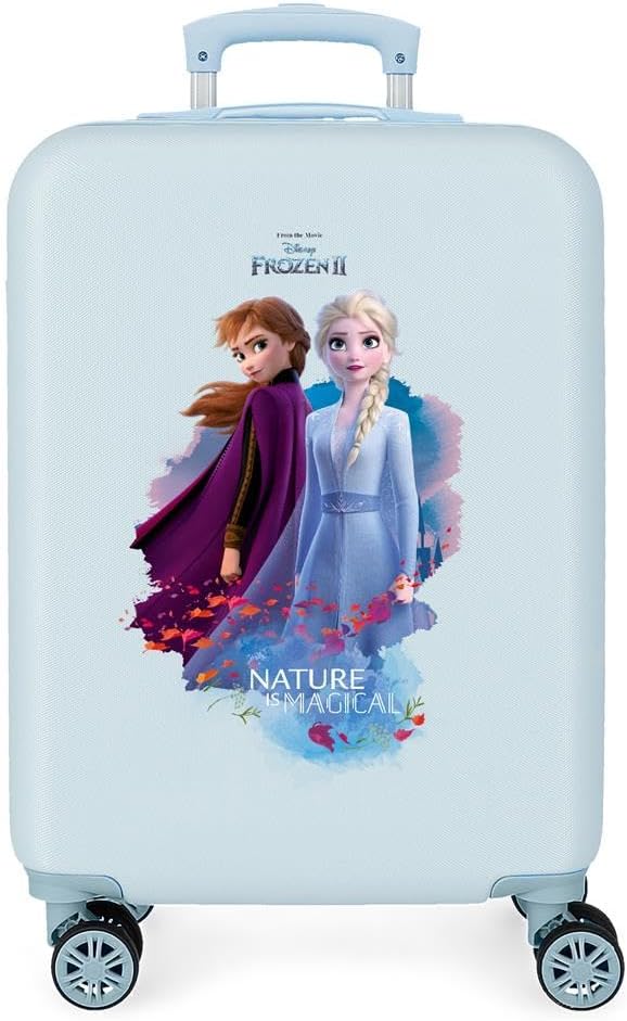 Disney Frozen Die Eiskönigin Nature is magical Kabinenkoffer Blau 37x55x20 cms Hartschalen ABS Kombi
