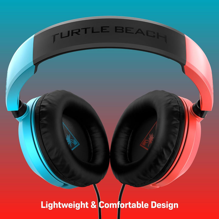 Turtle Beach Recon 50 Rotes/Blaues Gaming-Headset für Nintendo Switch, PS5, PS4, Xbox Series X|S, Xb
