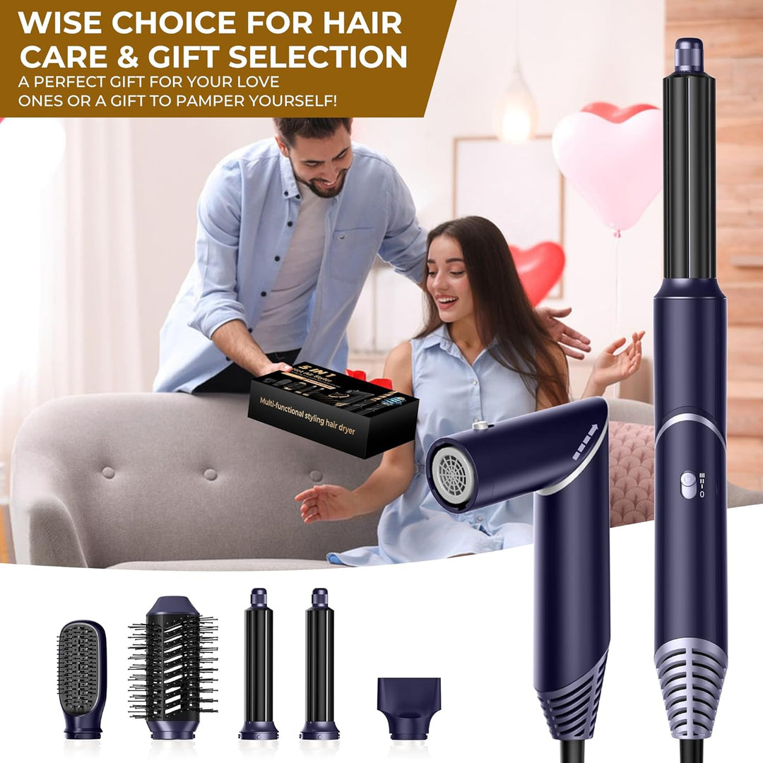 UKLISS Airstyler 5 in 1 Hairstyler Ionen Haartrockner Luft-Lockenstab 1000W Föhn 5 in 1 Airbrush Set