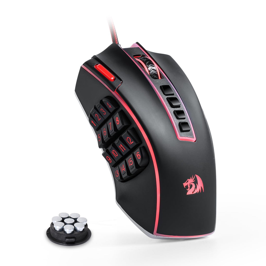 Redragon M990 MMO Gaming Maus, 32000 DPI Hochpräzise kabelgebundene RGB Maus mit 23 programmierbaren