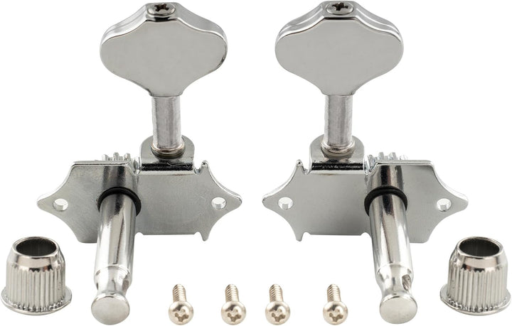 Wilkinson 3R3L Vintage Tuners Offen Mechaniken Set für Akustikgitarre/Westerngitarre, Chrom mit Butt