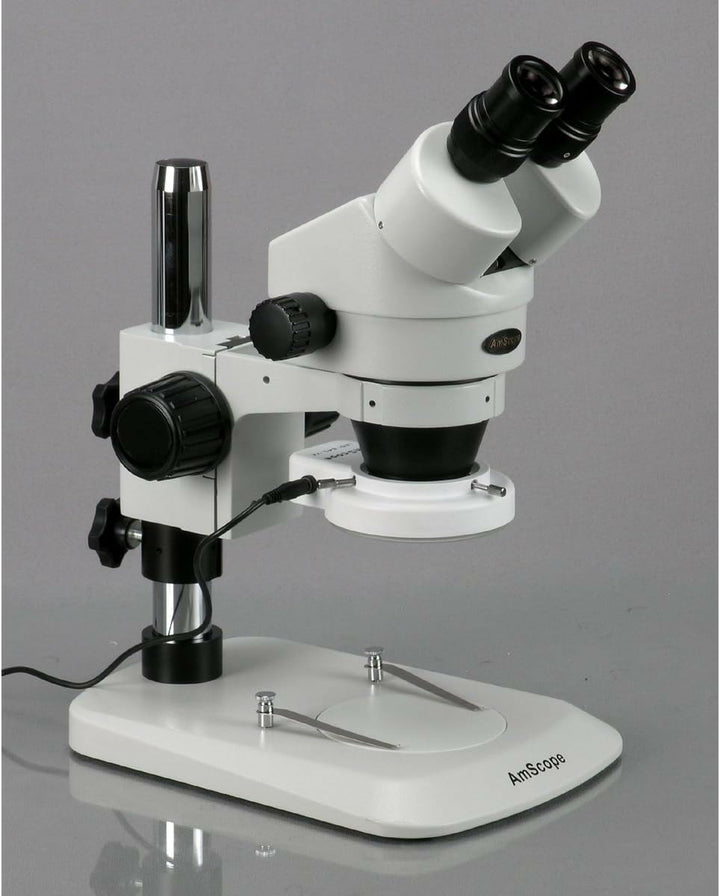 AmScope SM-1BN-64S Inspektion Sezierständer Zoom Stereomikroskop mit 64-LED-Licht, 7X-45X, Weiss