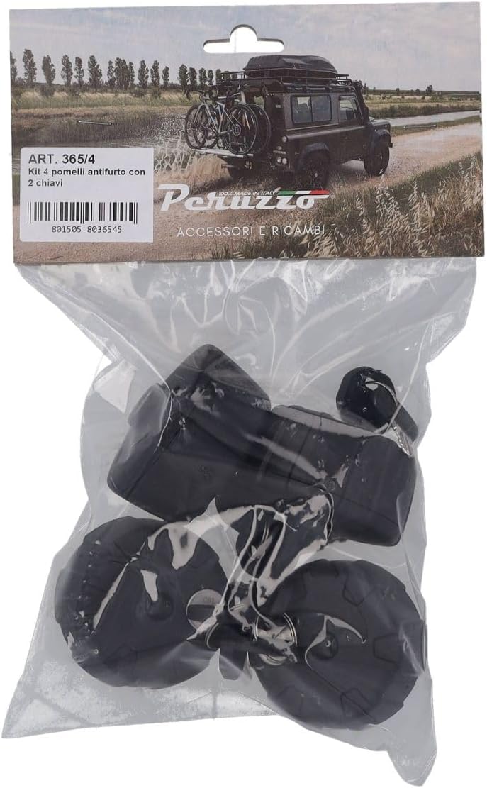Peruzzo 365/4 Kit Haken Diebstahlsicherung für porta-bici, 1 Stück, Schwarz, 1