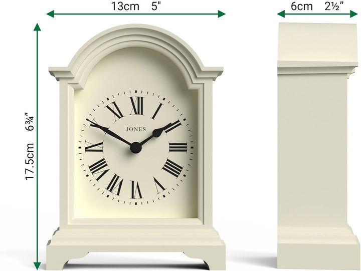 JONES CLOCKS® Bistro kaminuhr | Klassisches Design Einer Arch top Carriage Uhr | Blasscreme | Zeitge