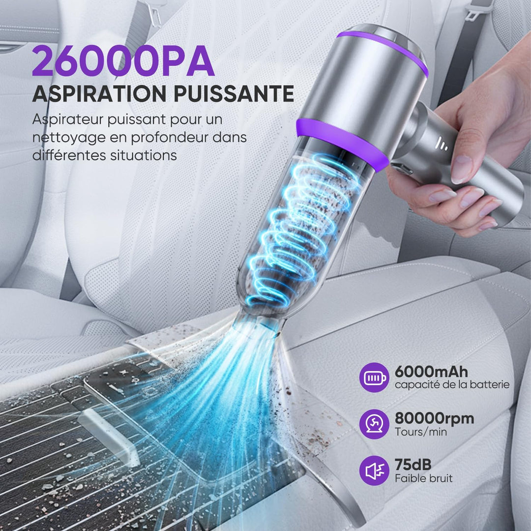 oGoDeal Handstaubsauger Akku 4-in-1, 26000PA Handstaubsauger Kabellos Auto Staubsauger Stark 3-Gang