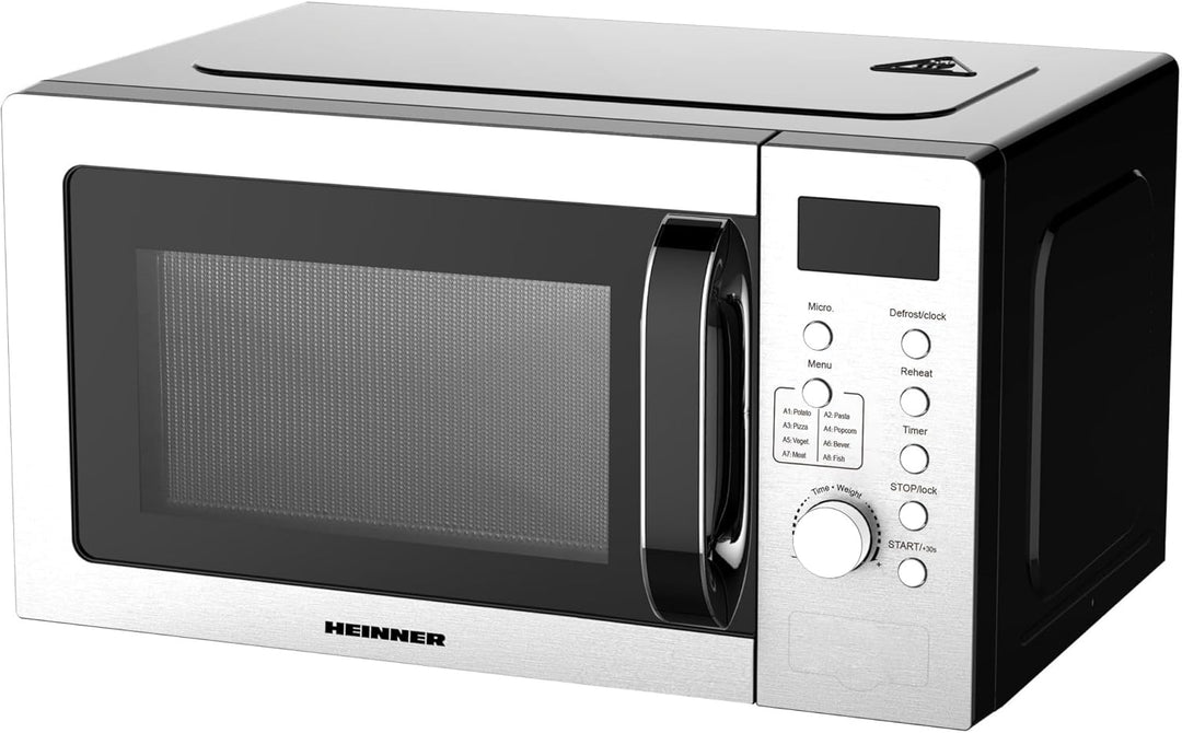 HMW‑D2060SS Mikrowelle, 20L, 700W • Digitales LED‑Display - 8 Automatikprogramme, Timer & Auftaufunk