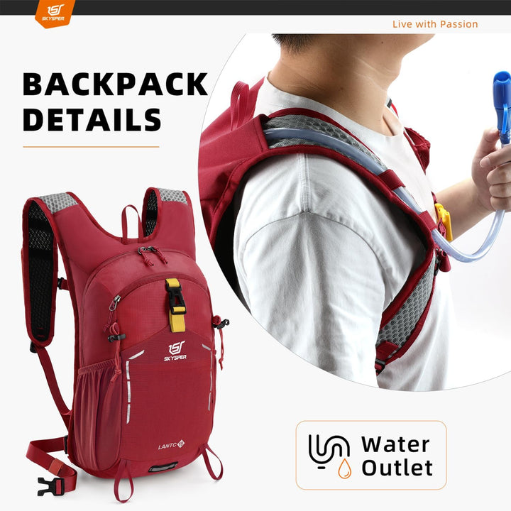 SKYSPER Wanderrucksack 15L Rucksack Herren Klein Tagesrucksack Leichter Trekkingrucksack für Wandern