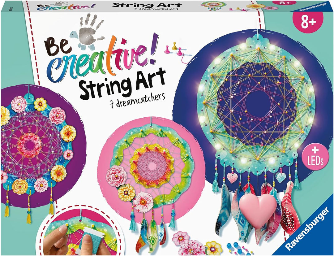 Ravensburger 18235 String Art Maxi:Dreamcatcher, String Art Bastelset für Kinder ab 8 Jahren, Kreati