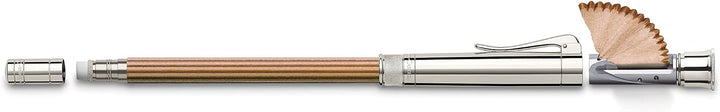Graf von Faber-Castell 118567 - Perfekter Bleistift mit Verlängerer, Spitzer und Radiergummi, platin