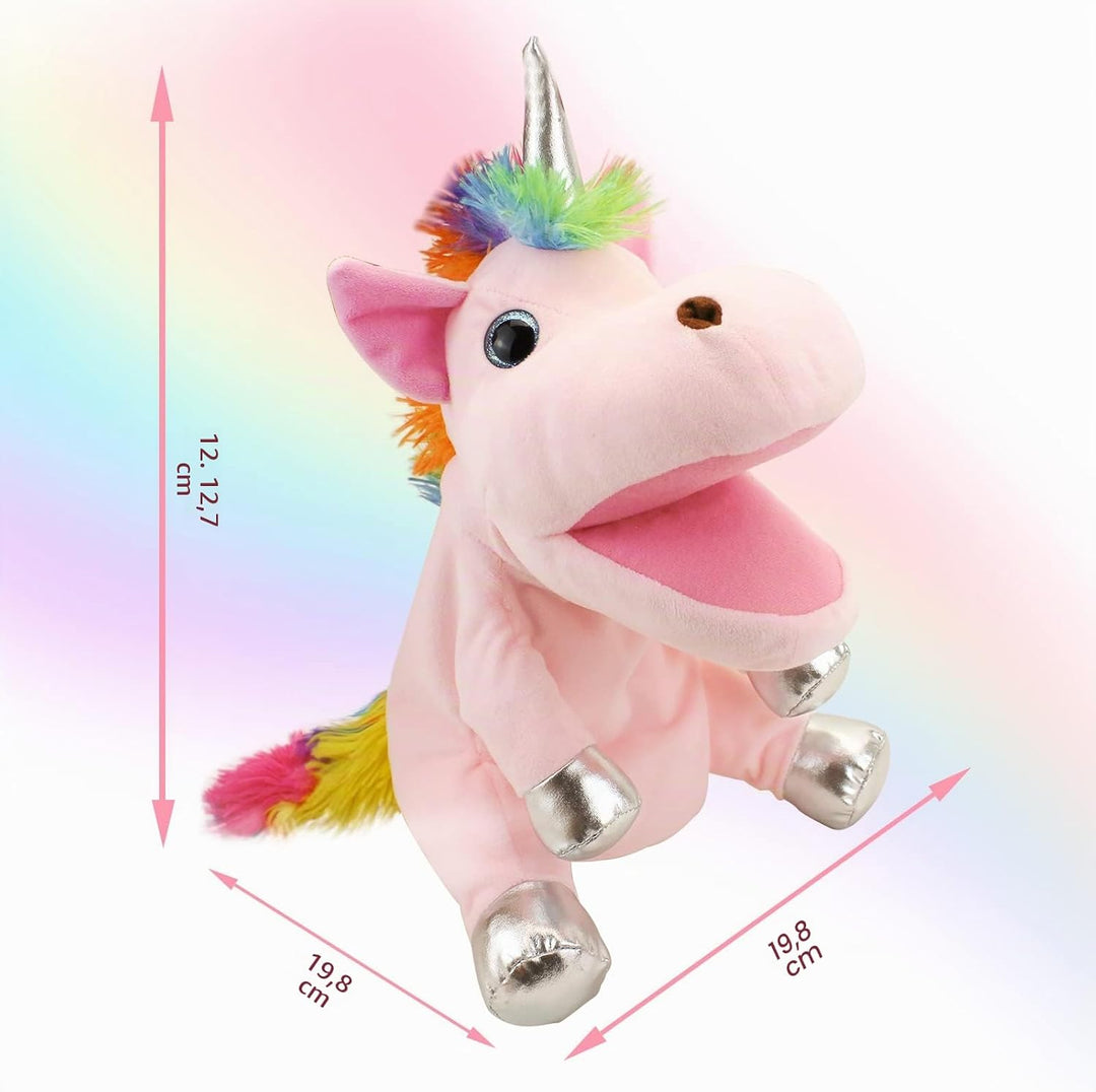 Einhorn Spielzeug Einhorn Handpuppe, Einhorn Kuscheltiere Handpuppen Einhorn Spielzeug für Mädchen,