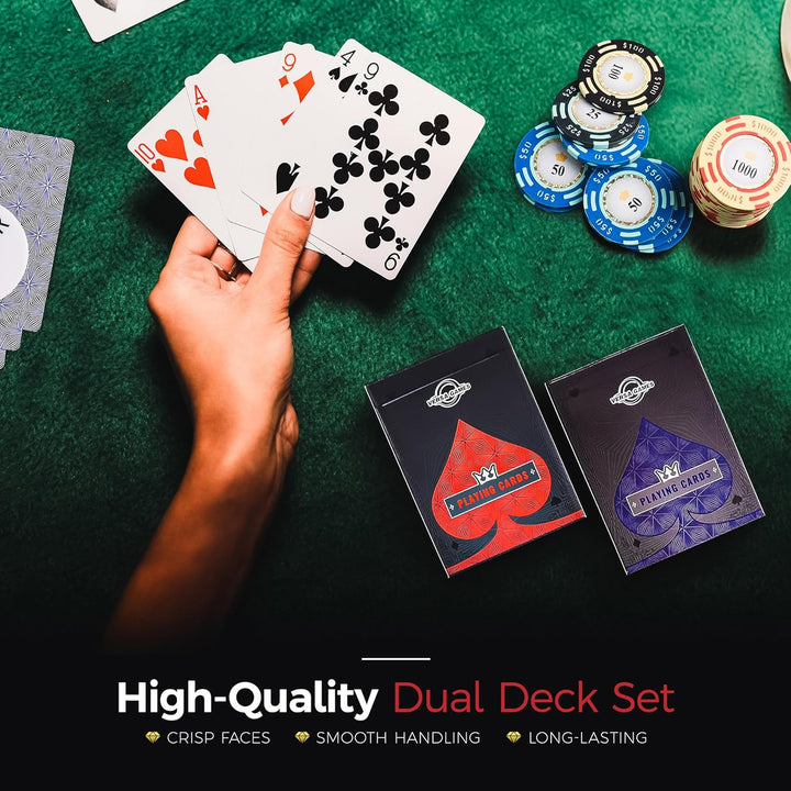 JPC 500 Piece Crown Casino Clay Poker Chips Set by