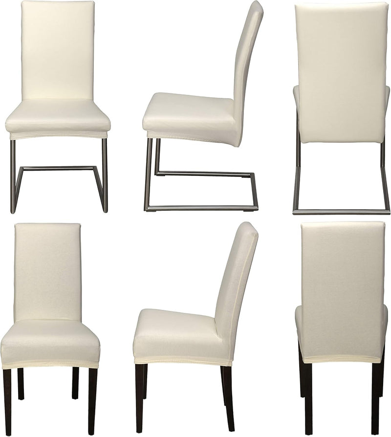 Staboos Stuhlhussen 4er Set - Hohe Elastizität - Stuhlbezug 4er Set - ÖKO TEX Zertifiziert (Creme) 4
