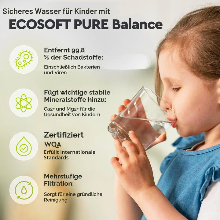Umkehrosmoseanlage Pure Balance, Wasserfilter mit Mineralisierung, Untertisch Anschluss Trinkwasserf