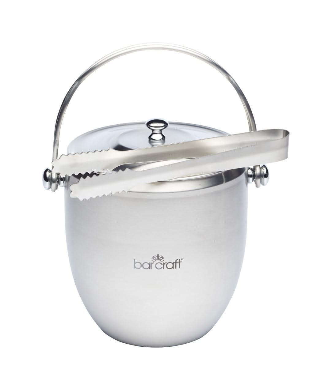 Bar Craft Eiskübel mit Deckel und Eiszange, polierter Edelstahl, Henkel, in Geschenkbox, 1.9 Liter V