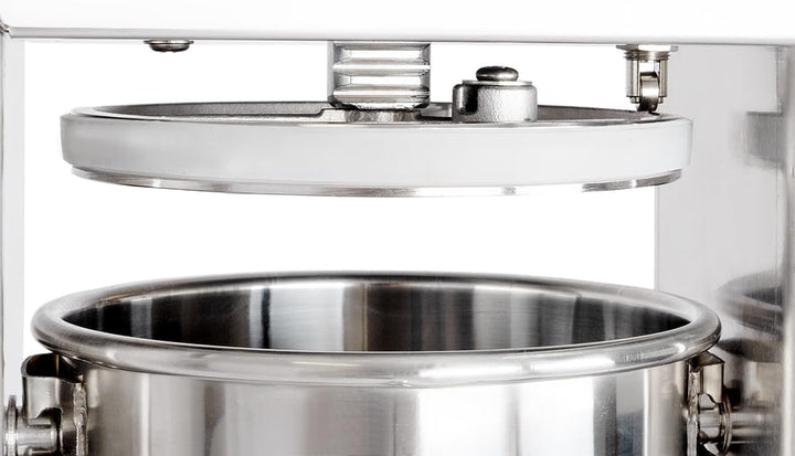 Beeketal BT6-E Elektrischer Wurstfüller 6 L, Edelstahl, mit Fusspedal, 4 Fülltüllen, 230 V