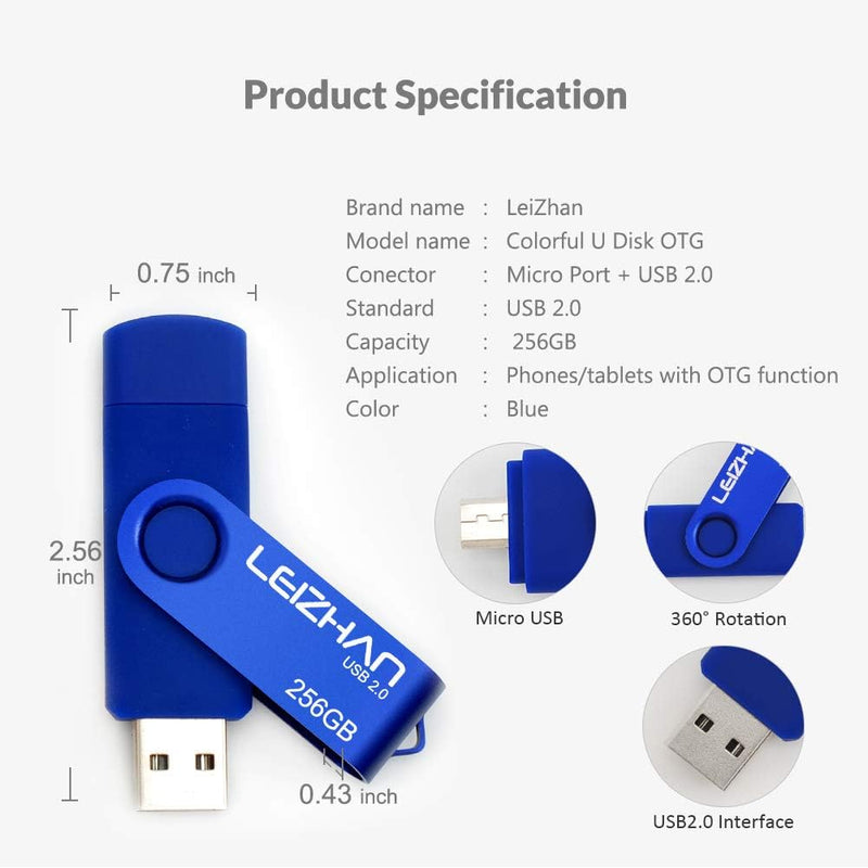 leizhan USB Speicherstick 2.0 OTG Metall Pendrive für Android Smartphone USB Flash Disk Micro USB Pe