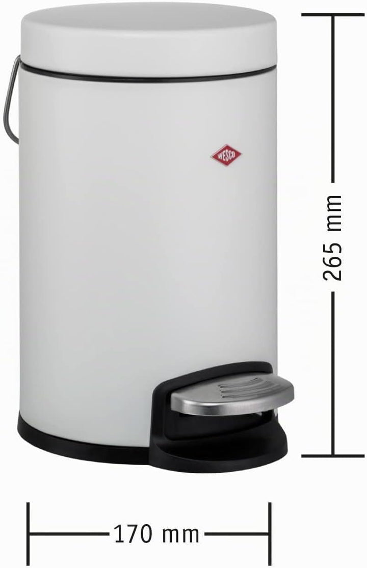 Wesco Kosmetik Abfallsammler in der Farbe mattschwarz, hochwertiges Stahlblech, 3 Liter Volumen, Fus
