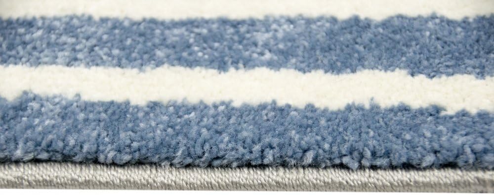 CARPETIA Teppich Kinderzimmer Babyzimmer Jungen AFFE Pirat blau crème grau schwarz Grösse 80 cm Rund