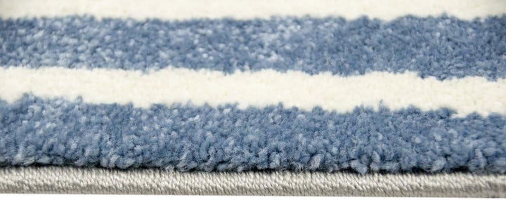 CARPETIA Teppich Kinderzimmer Babyzimmer Jungen AFFE Pirat blau crème grau schwarz Grösse 80 cm Rund
