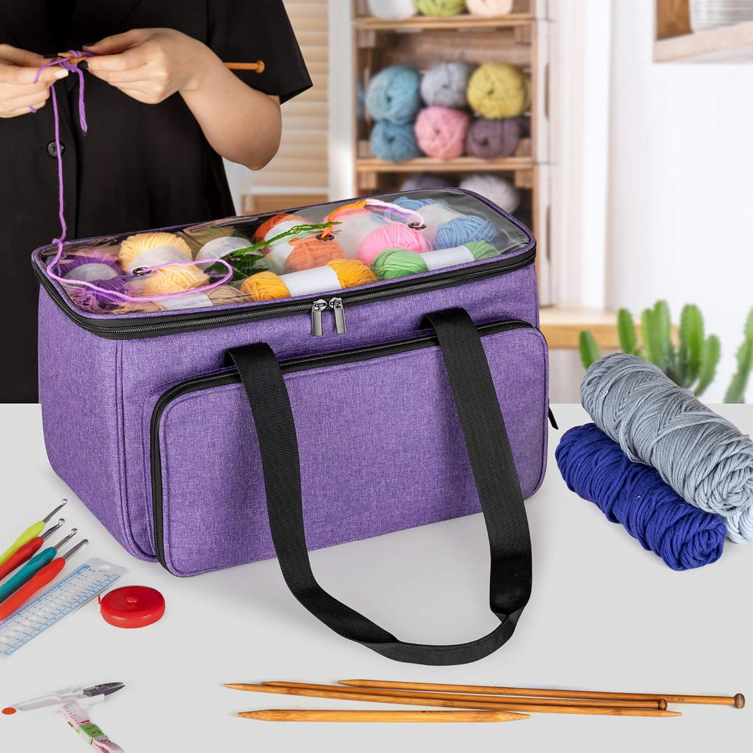 Yarwo Tasche für Garnaufbewahrung, Stricktasche zur Aufbewahrung von Wolle, Handarbeitstasche mit Gr