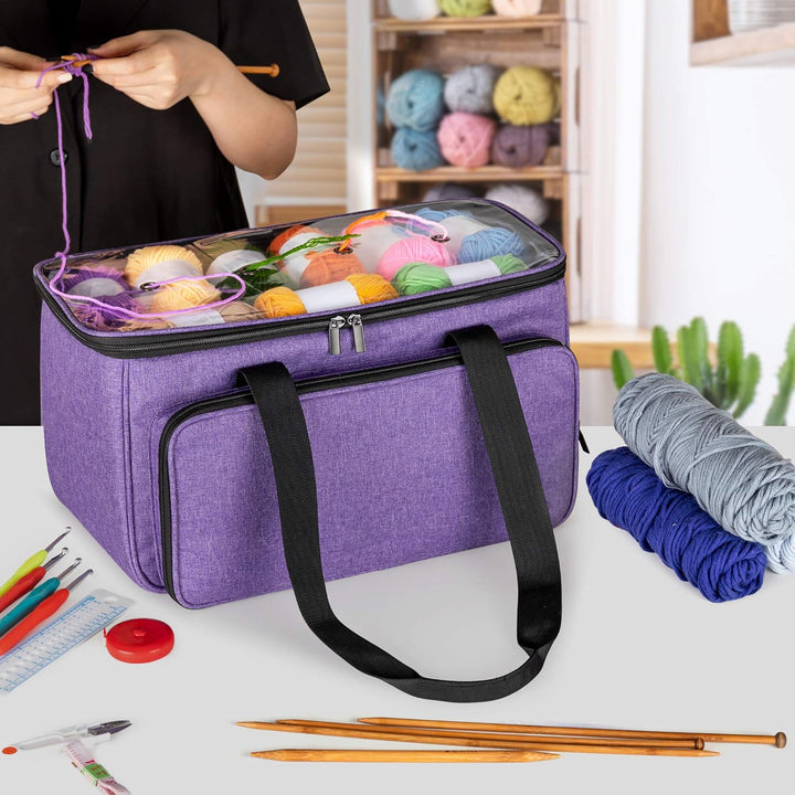 Yarwo Tasche für Garnaufbewahrung, Stricktasche zur Aufbewahrung von Wolle, Handarbeitstasche mit Gr