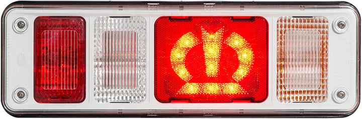 HELLA - Heckleuchte "Krone" - Hybrid - 24V - Anbau/geschraubt - Lichtscheibenfarbe: glasklar - Steck