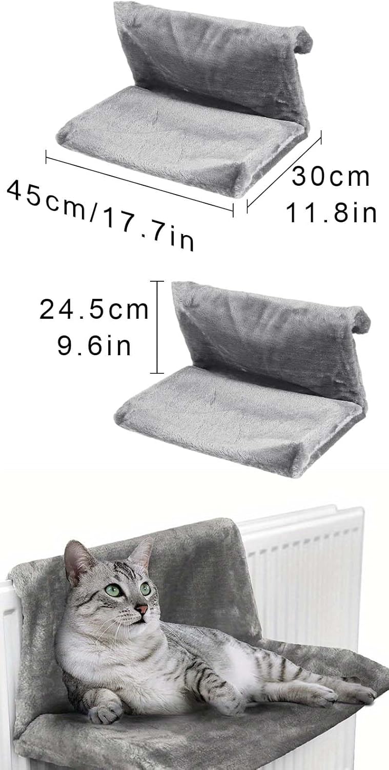 Katzenbett,45 x 30 x 24,5 cm,HeizkörperKatzenKuschelsack,PlüschstoffeKatzenhängematte,waschbarer Plü
