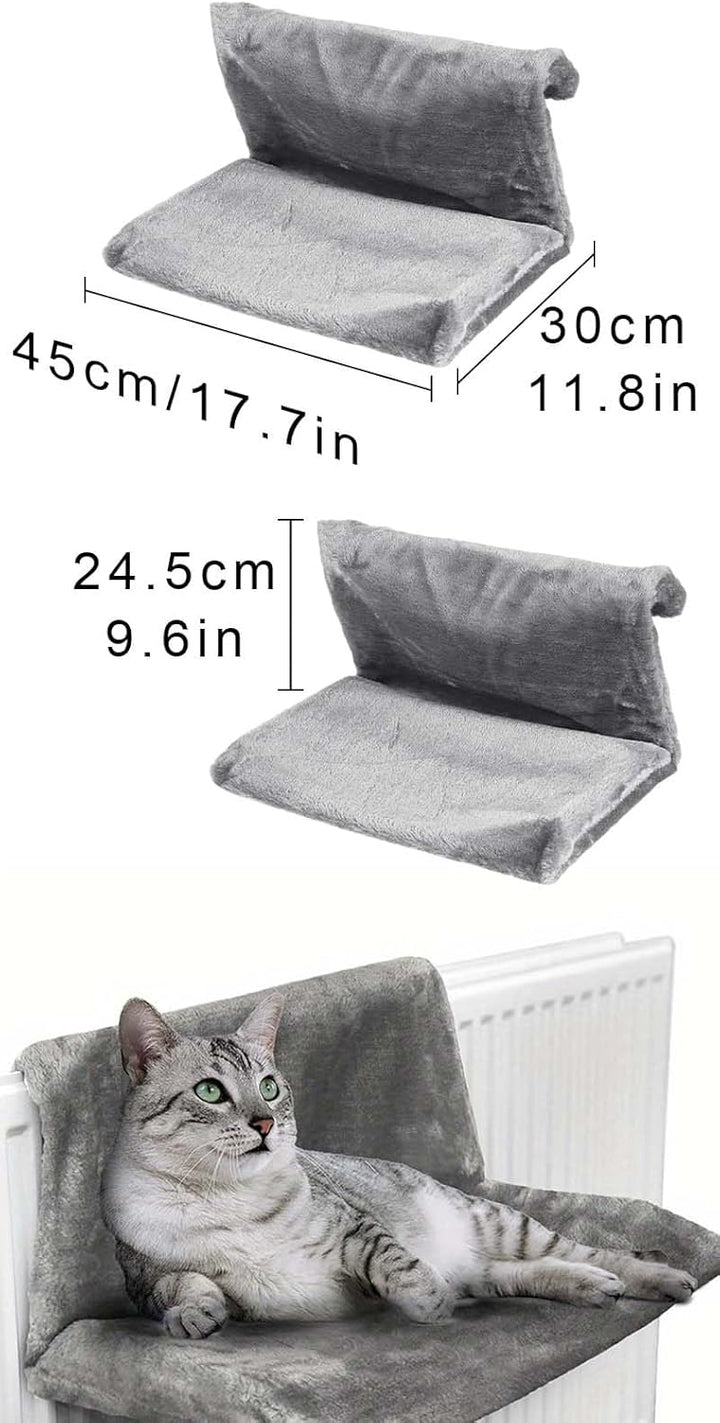 Katzenbett,45 x 30 x 24,5 cm,HeizkörperKatzenKuschelsack,PlüschstoffeKatzenhängematte,waschbarer Plü