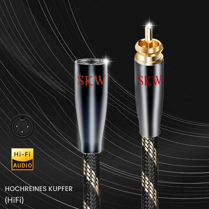 SKW BG Serie Hochreines Kupfer RCA Stecker auf XLR Stecker Kabel - 1.5m 1.5 m Cinch auf XLR-Stecker