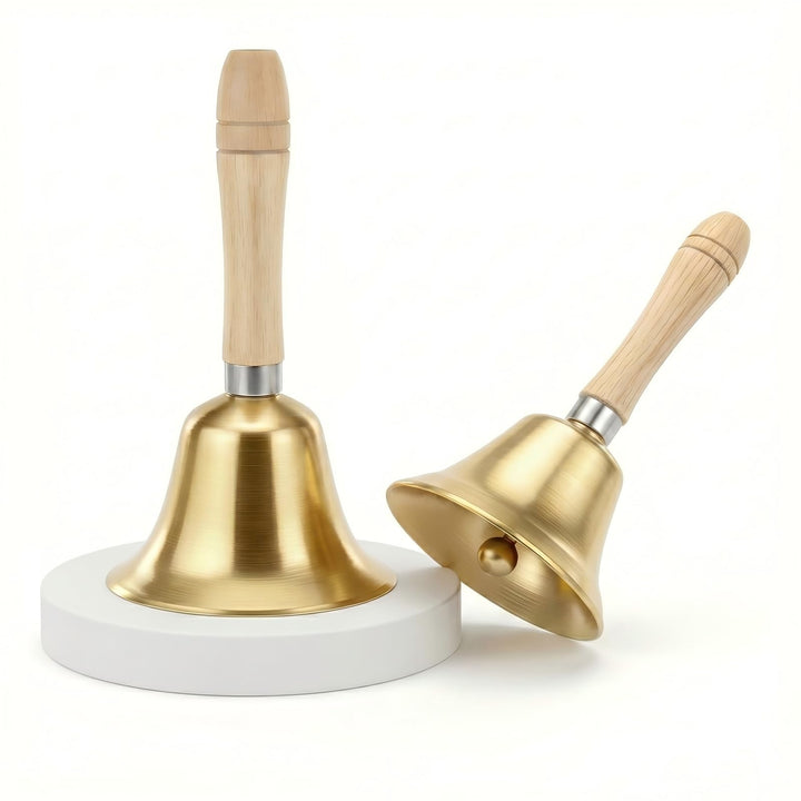 2er Set Hochwertiges Lauter Metallhandglocken Aus Messing Ideal für Festliche Anlässe Meditation Yog