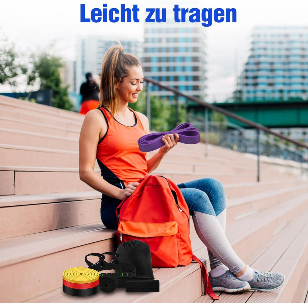 Fokky Resistance Bands Set mit 4 Widerstandsstufen, Fitnessbänder mit Türanker, Griffen, Schutzhülle