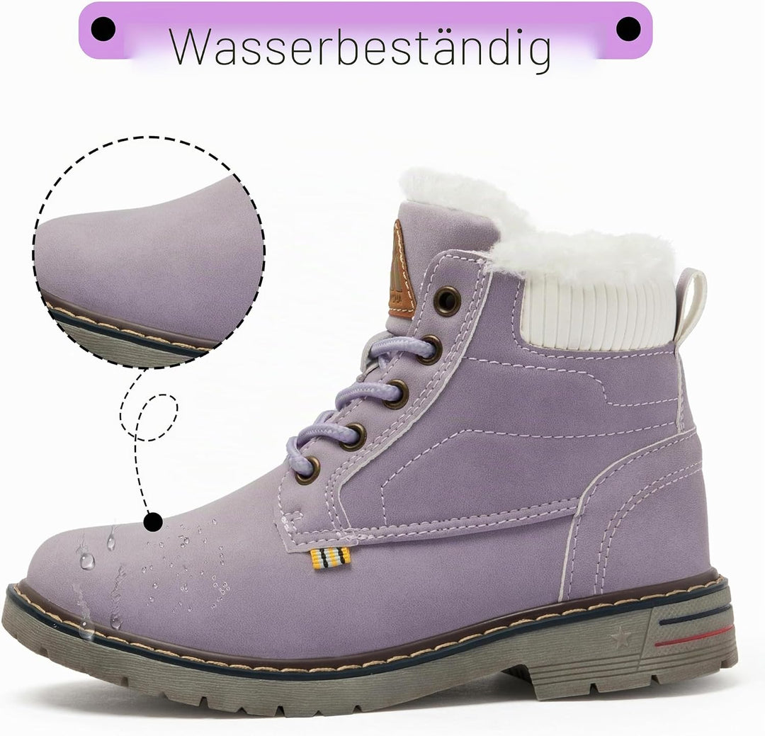 Mishansha Winterschuhe Kinder Warme Stiefeletten Gefüttert Winterstiefel Jungen Mädchen Schneestiefe