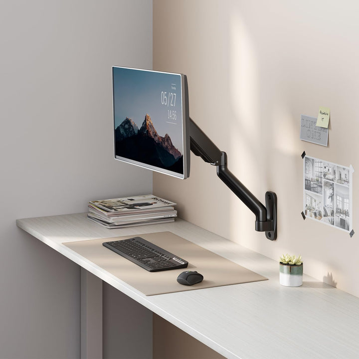 Maclean Doppelarm Monitor-Wandhalterung | Für 17-32" Flach- &amp; Curved-Bildschirme bis 9 kg | VESA 75x