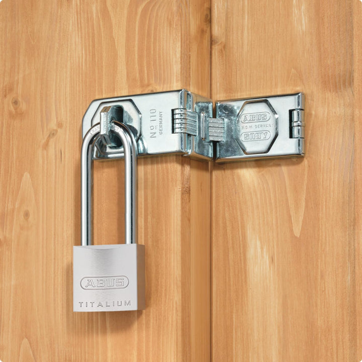 ABUS Vorhängeschloss Titalium 64TI/50HB80 mit hohem Bügel - Kellerschloss mit Schlosskörper aus Spez