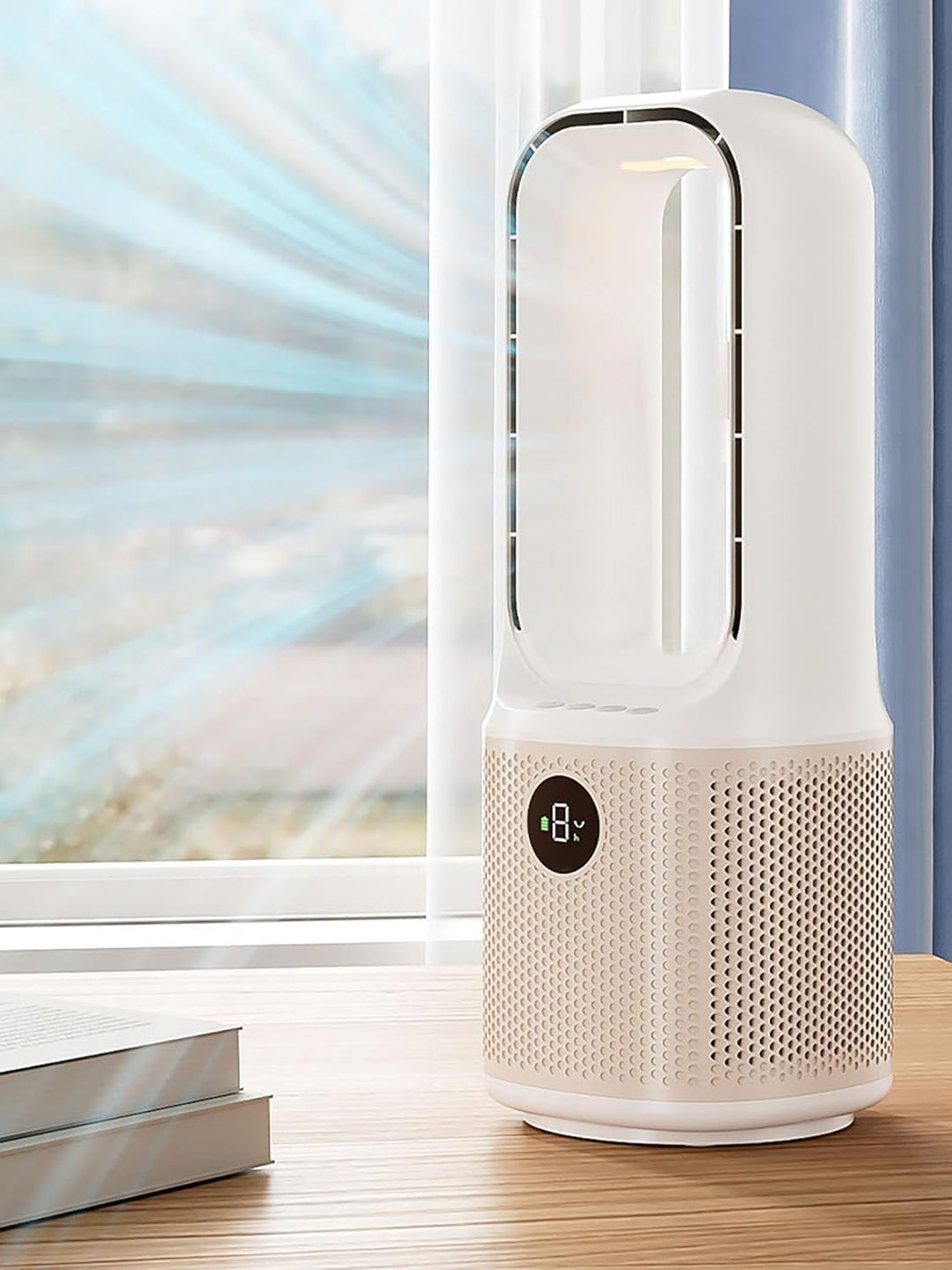 VOMI Ttischventilator Akku Rotorlose Ventilator Mit Akku 4000Mah Ventilator Ohne Rotorblätter Tragba