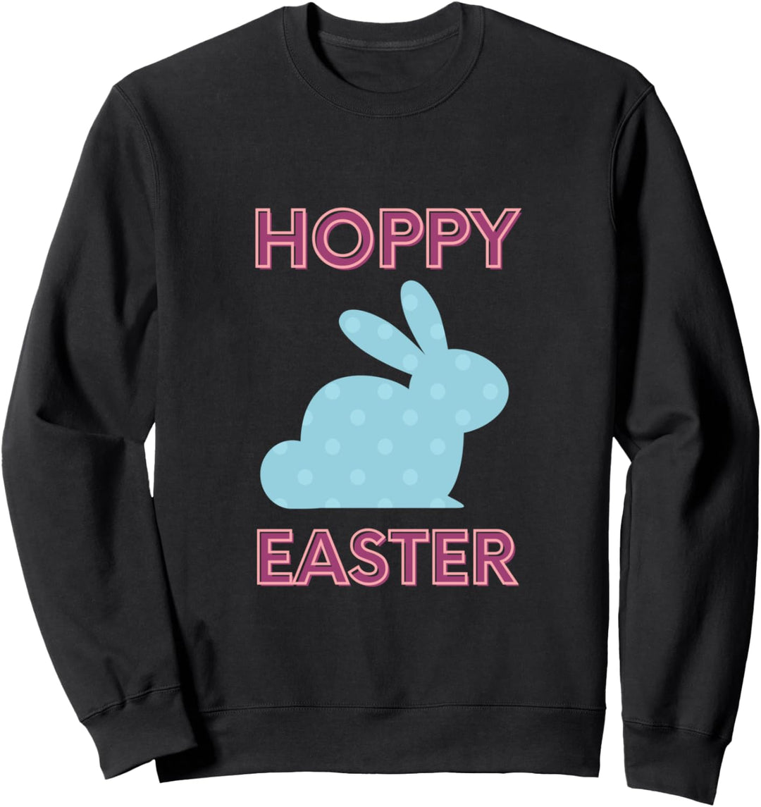 Hoppy Easter Cute Blue Easter Bunny Rabbit Design Animal Sweatshirt
