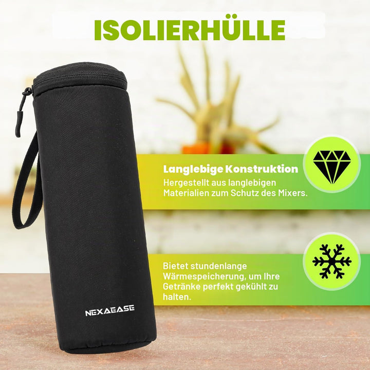 Tragbarer Mixer Smoothie Maker - 600ml Mini Standmixer to Go - 6 Klingen, Reisedeckel und Isolierte
