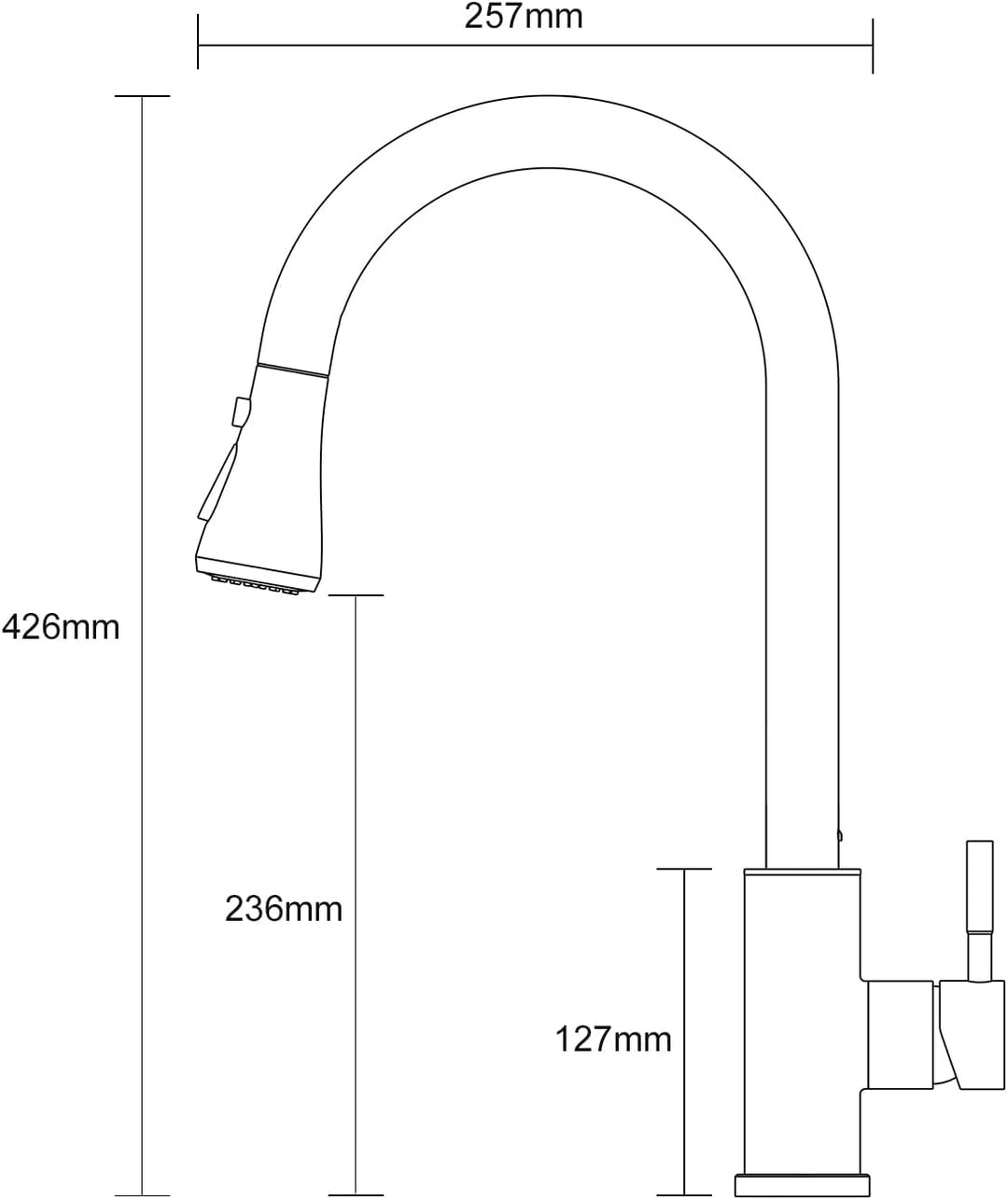 BONADE Wasserhahn Küche, Hochdruck Küchenarmatur mit Herausziehbarer Brause Ausziehbar Armatur, Misc