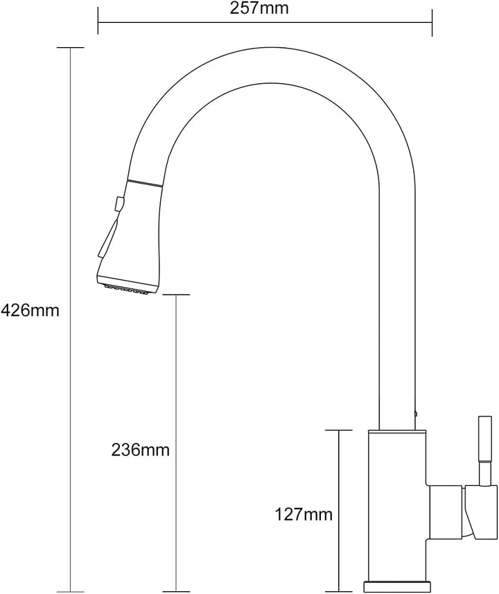 BONADE Wasserhahn Küche, Hochdruck Küchenarmatur mit Herausziehbarer Brause Ausziehbar Armatur, Misc