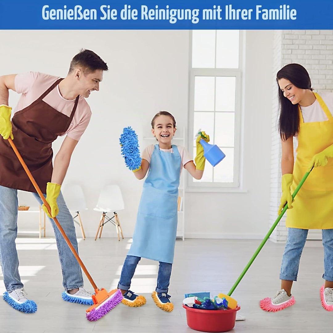 10 Stück Wischmopp-Hausschuhe für Bodenreinigung, waschbar, wiederverwendbar, Mikrofaser-Staubmopp-S
