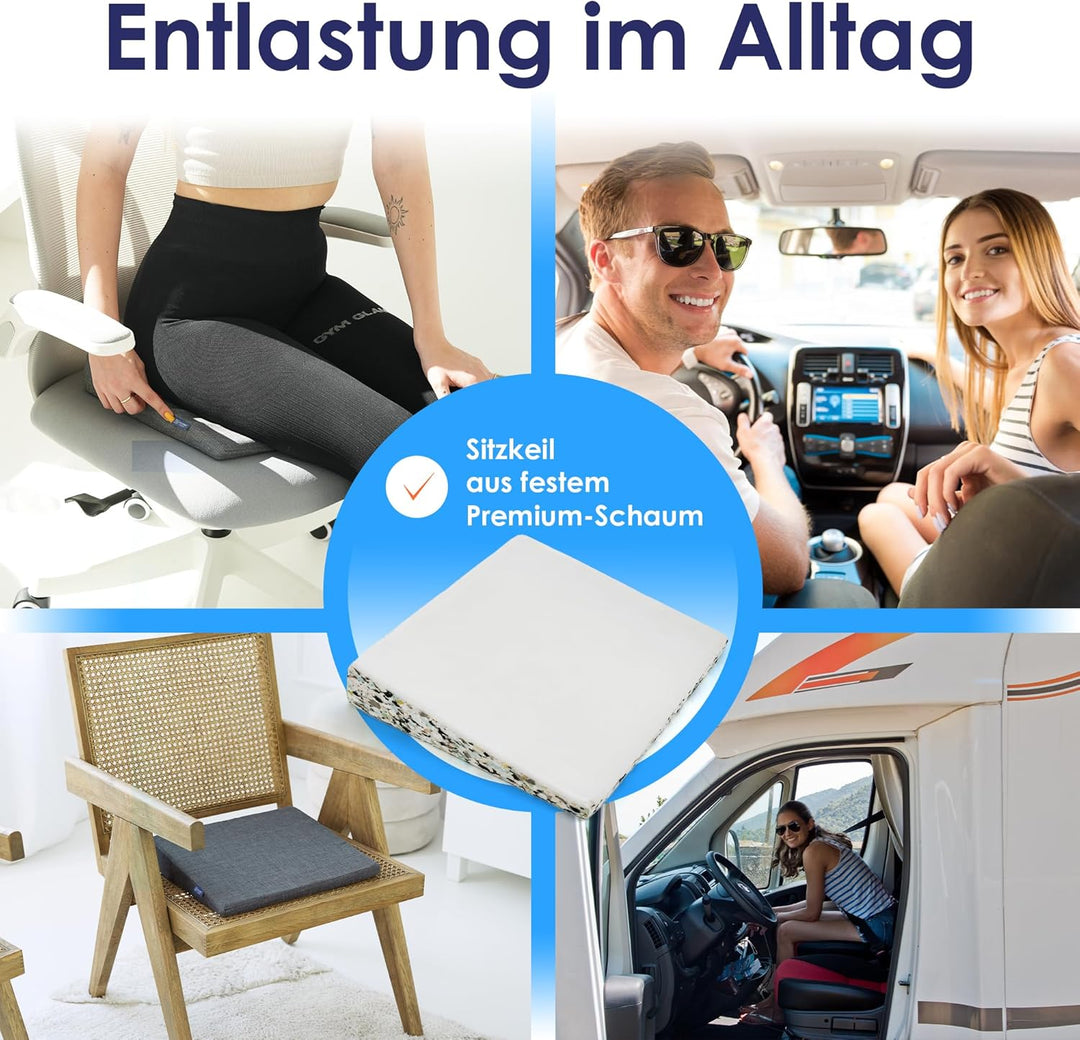 DYNMC you Keilkissen Stuhl Mittelhart H3 - Test SEHR GUT - mit Physiotherapeuten Entwickelt - Ergono