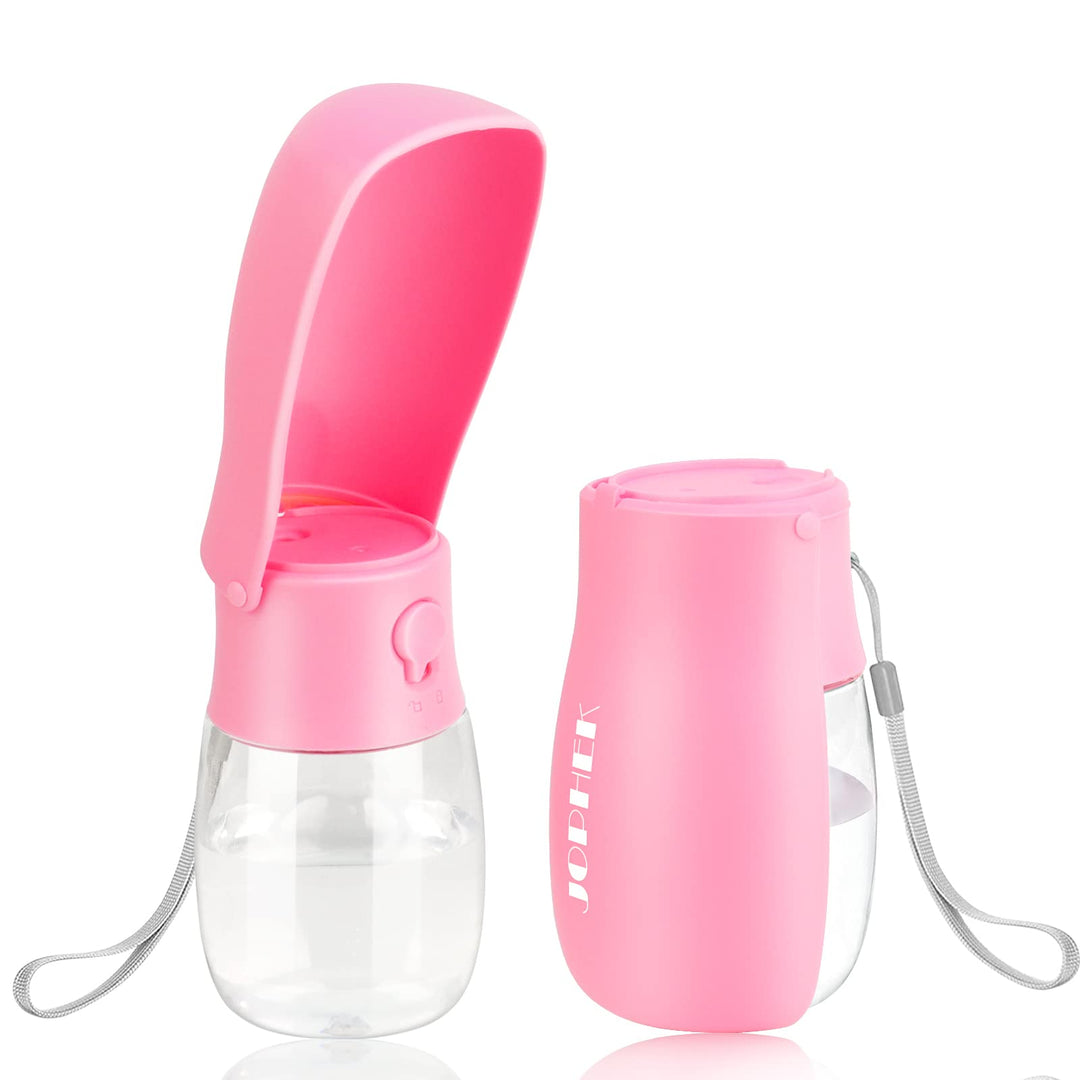 JOPHEK 300ml Tragbare Haustier Trinkflasche, 180°Faltbare Hund Katze Haustiere Auslaufsicher Wasserf