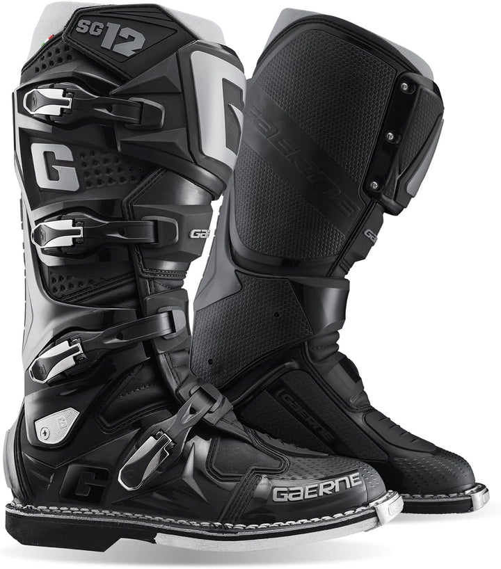 Gaerne Motocross-Stiefel SG 12 Schwarz Schwarz 41 EU, Schwarz 41 EU