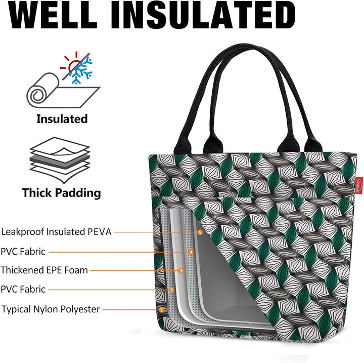 Kühltasche Klein Leicht Isoliertasche Faltbar Lunchbag Lunchtasche Thermoshopper zur Arbeit Schule M