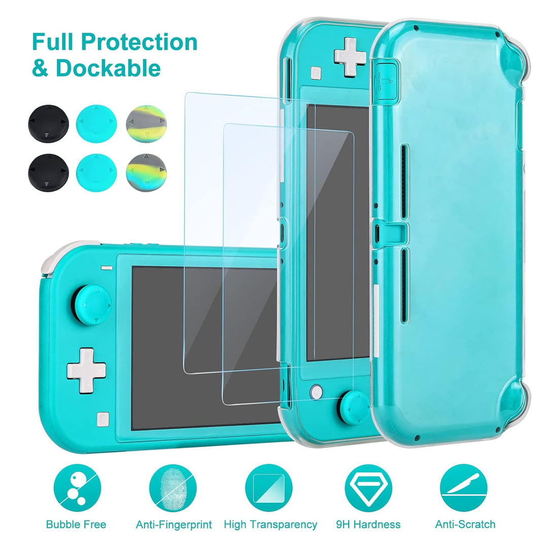 innoAura Switch Lite Tasche, Harte Tragetasche Hülle mit Speicherplatz für 8 Spiele, Transparenter T